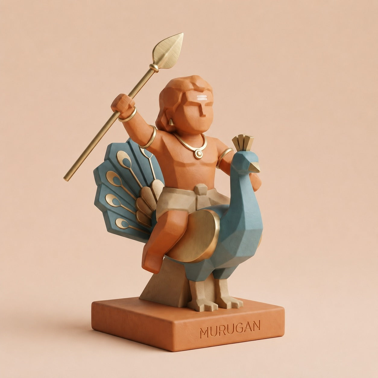 Vel Rider | Lord Murugan on Mayil Figurine A VIDIV Original — 3D Printed Devotional Collectible