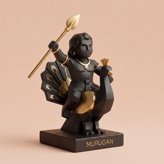 Vel Rider | Lord Murugan on Mayil Figurine A VADIV Original — 3D Printed Devotional Collectible
